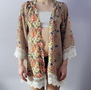 Floral Lace Kimono